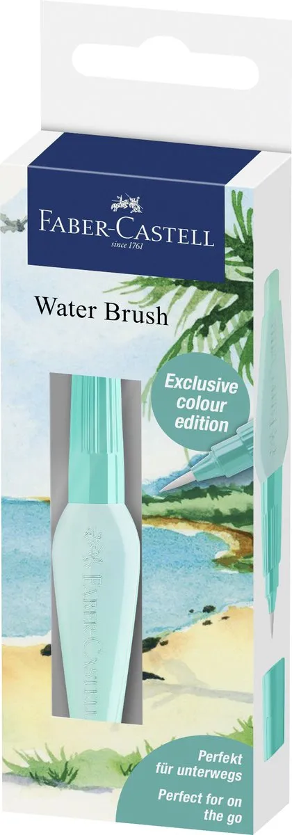 Faber-Castell FC-185107 Penseel met Watertank - Medium - Turquoise