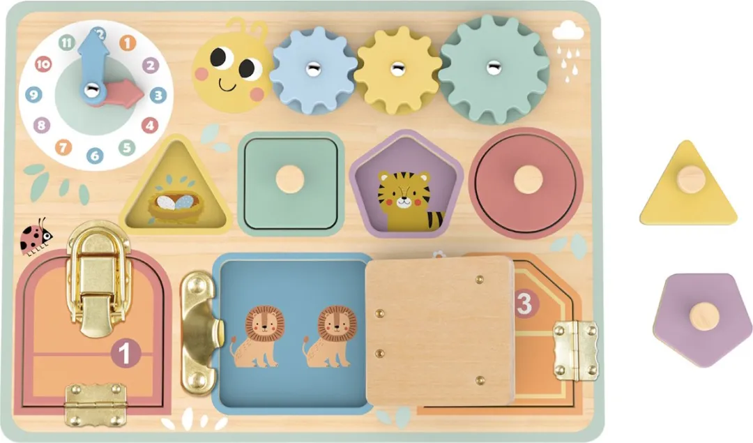 Tooky Toy Houten Busy Board Activiteitenspel 111420 - Multicolor