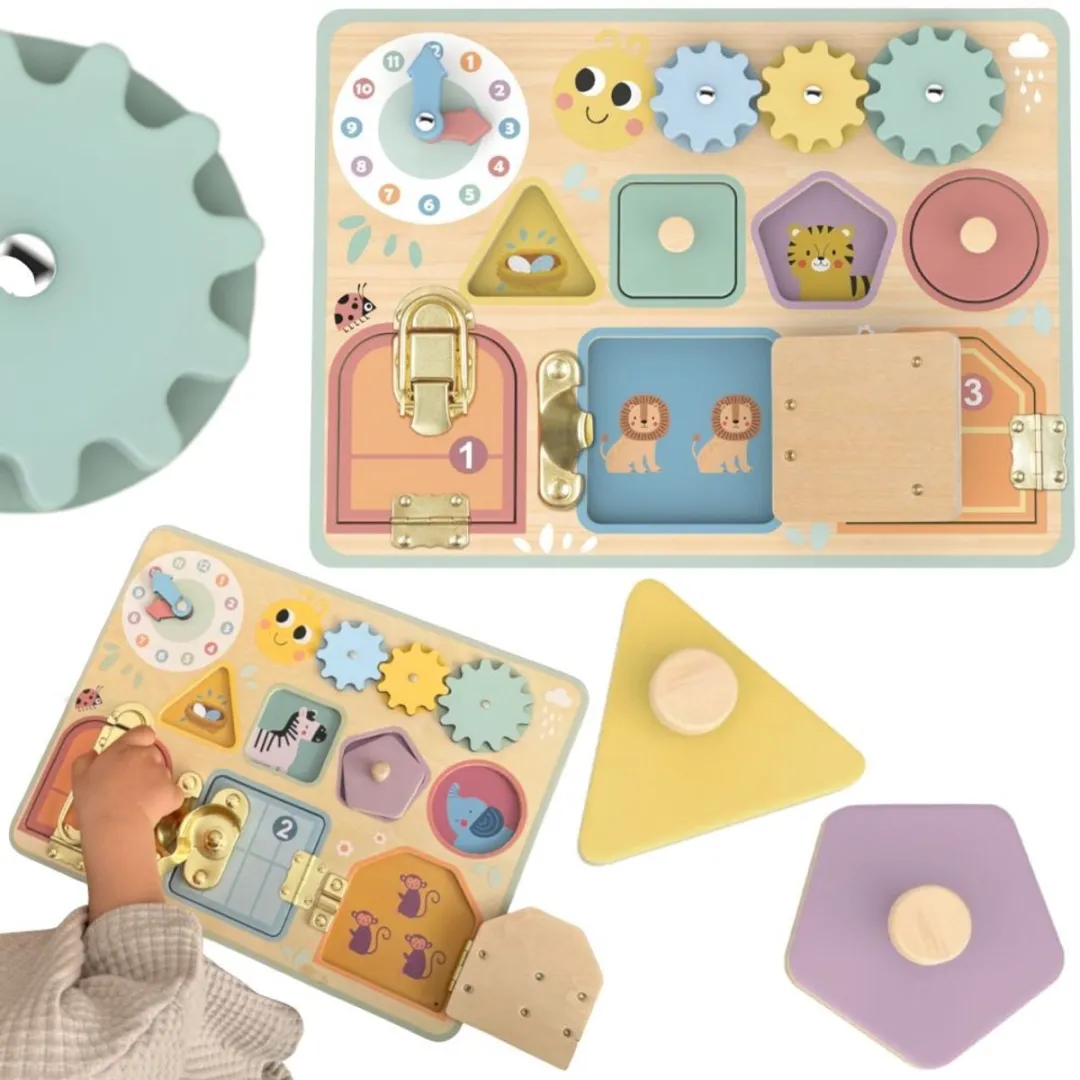Tooky Toy Houten Busy Board Activiteitenspel 111420 - Multicolor