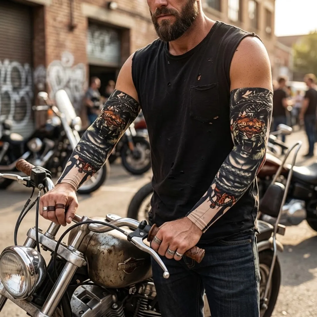 NuveX Tattoo Mouwen Set - 8 Stuks Multicolor