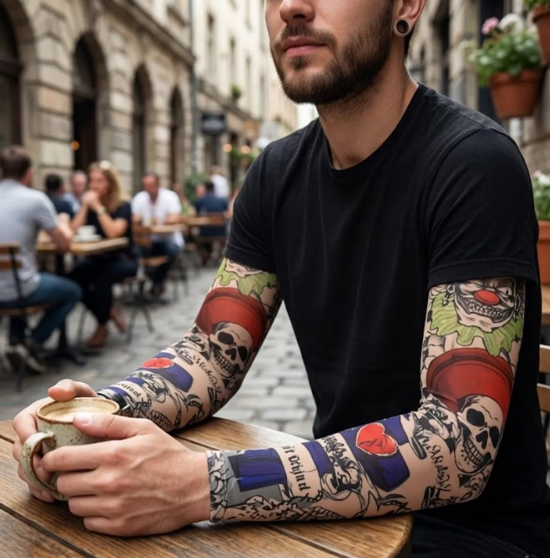 NuveX Tattoo Mouwen Set - 8 Stuks Multicolor