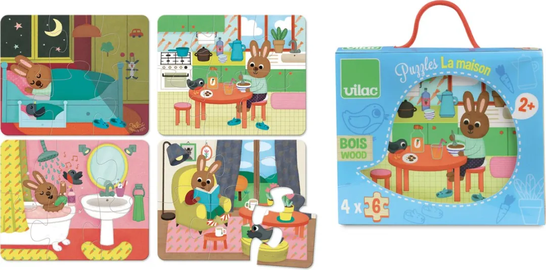 Vilac Puzzel Dieren 24 Stuks - Meerkleurig