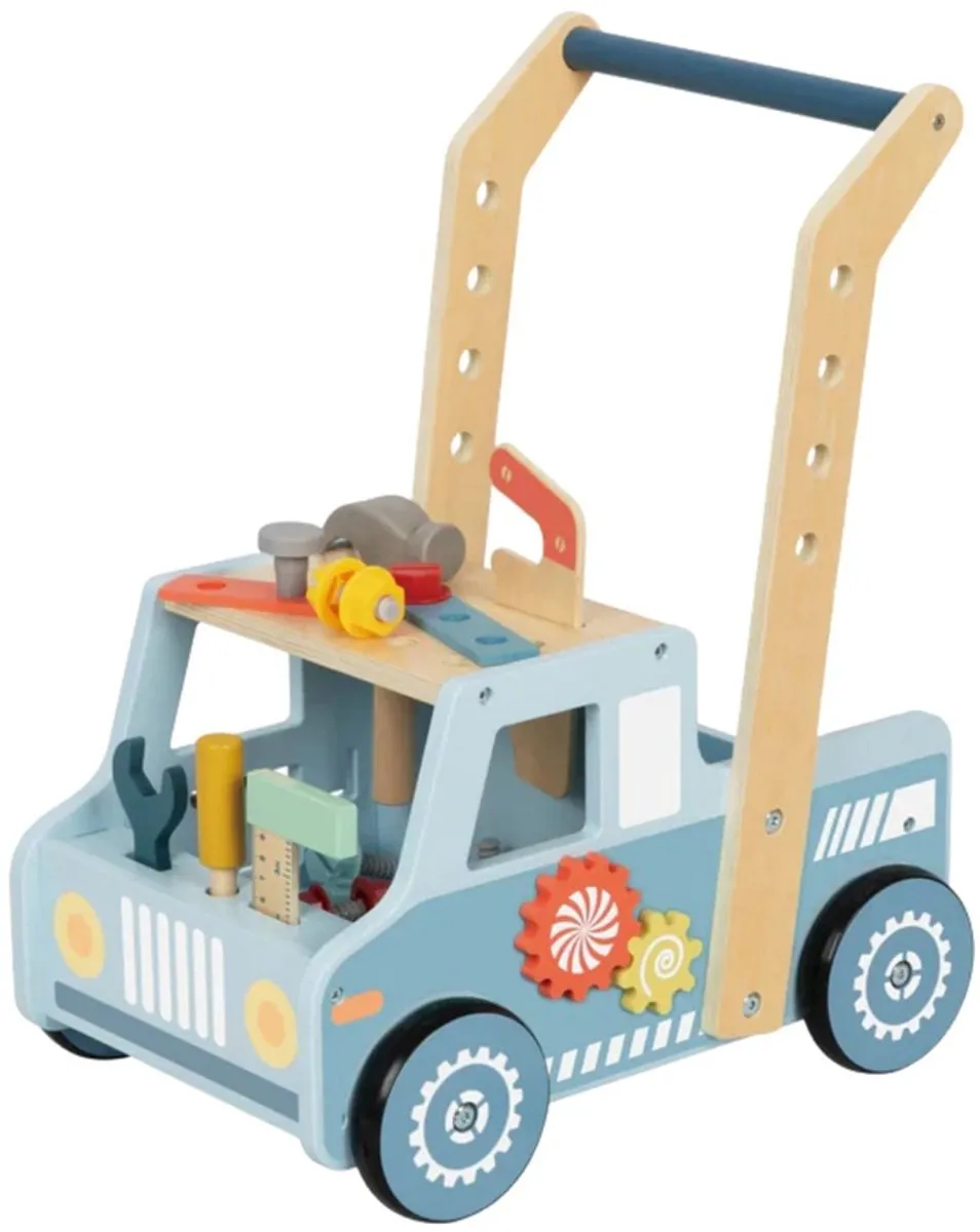 Tooky Toy Loopwagen Werkvoertuig Blauw