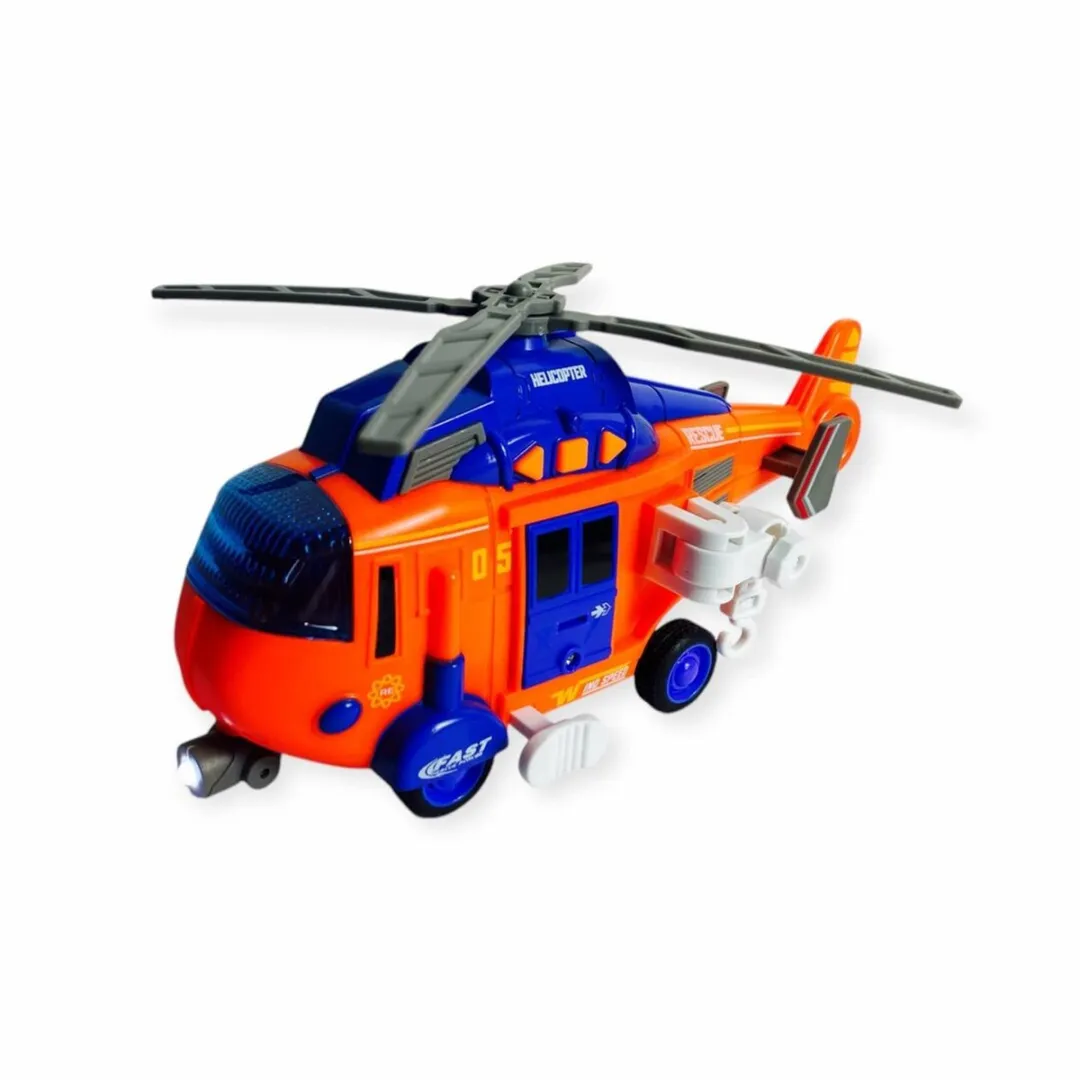 698 JIAN SHENG Toys Reddingshelikopter D700-06B - 22cm Oranje