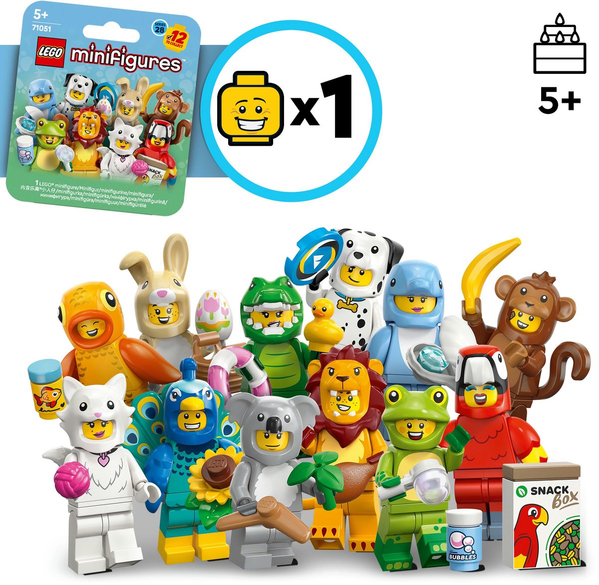 LEGO Minifiguren Serie 28: Dierenkostuums 1 van 12 Figuren - 71051