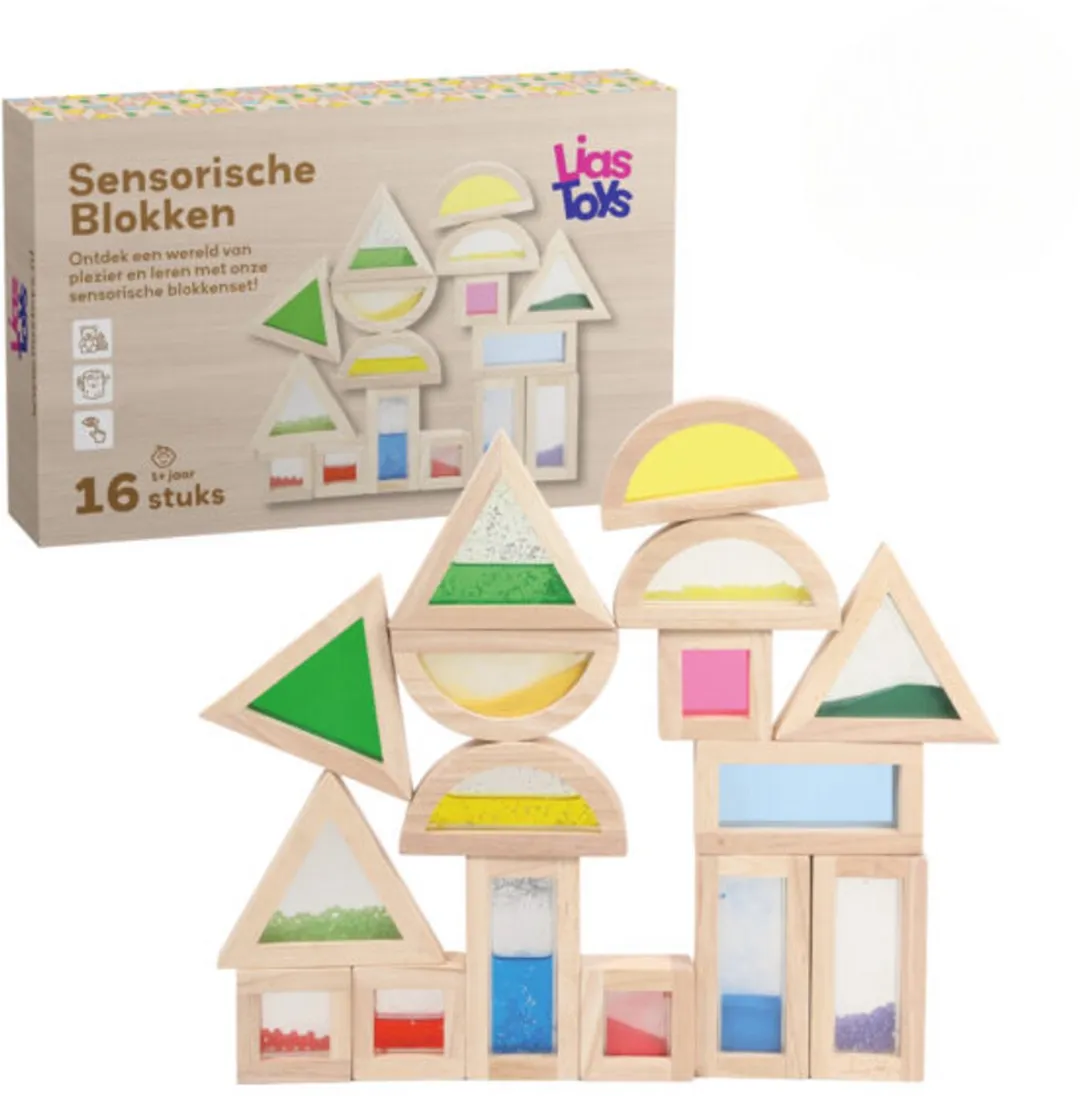 LiasToys Sensorische Blokken 16 Stuks