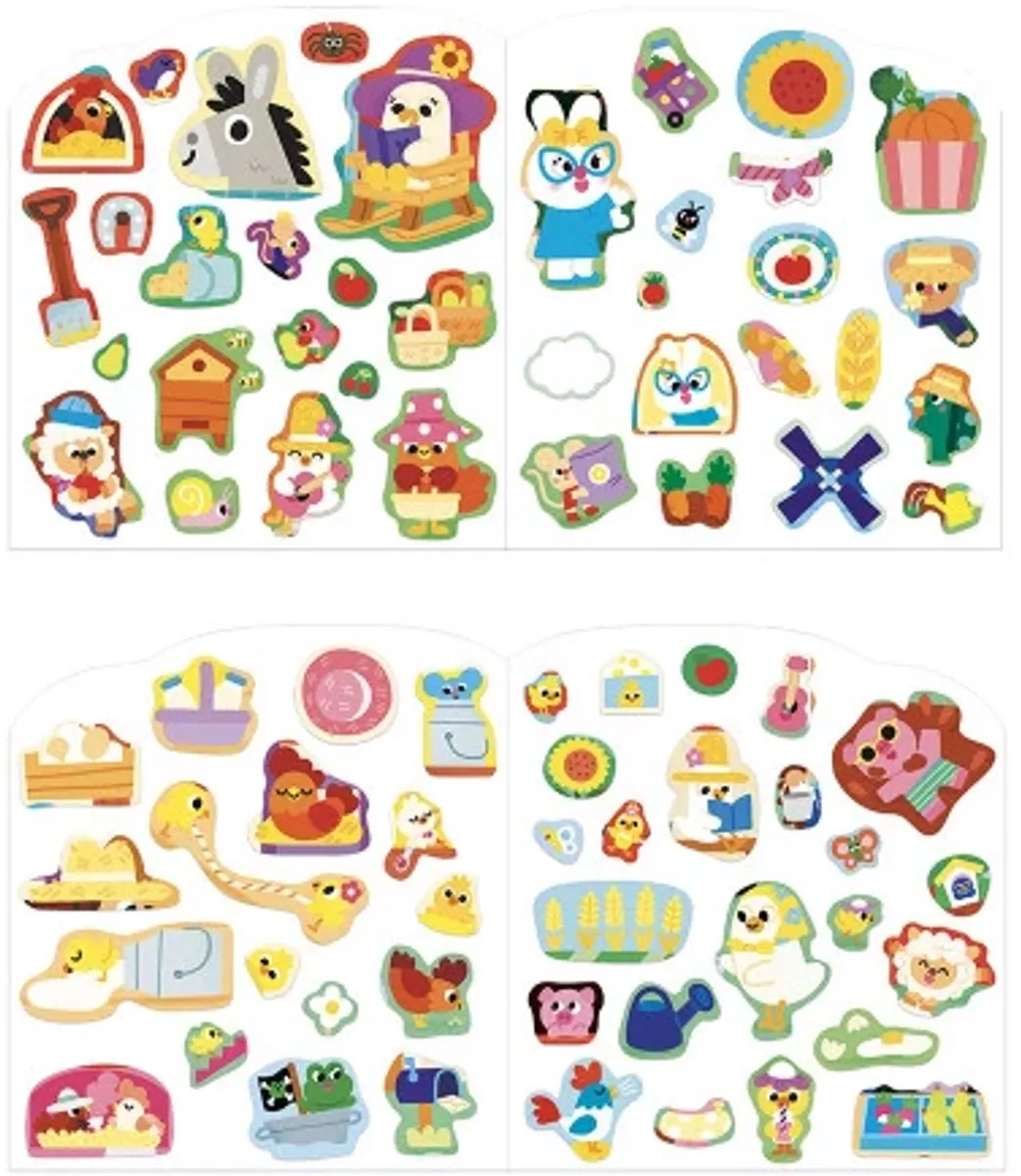 Janod Boerderij Stickers - 70 Stuks Multikleur