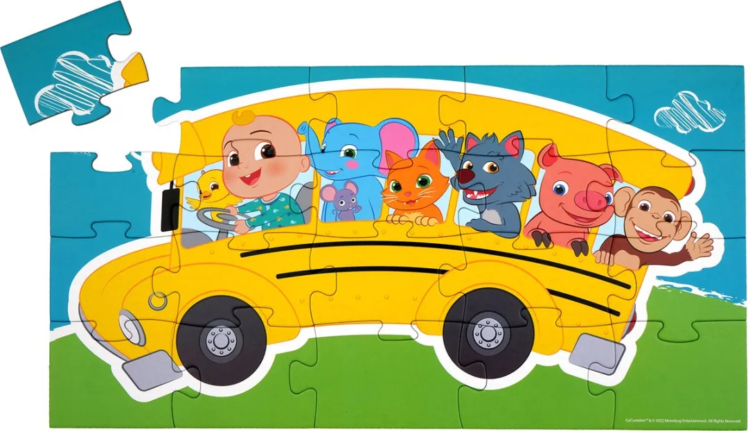 Barbo Toys Cocomelon Deco Puzzle Bus - 20 Stuks - Meerkleurig