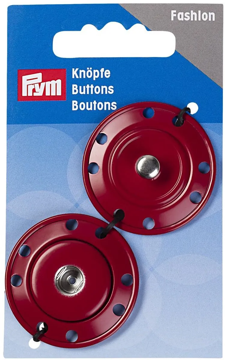 Prym Aannaaidrukknopen 35mm - Donkerrood - afbeelding 3 van 5