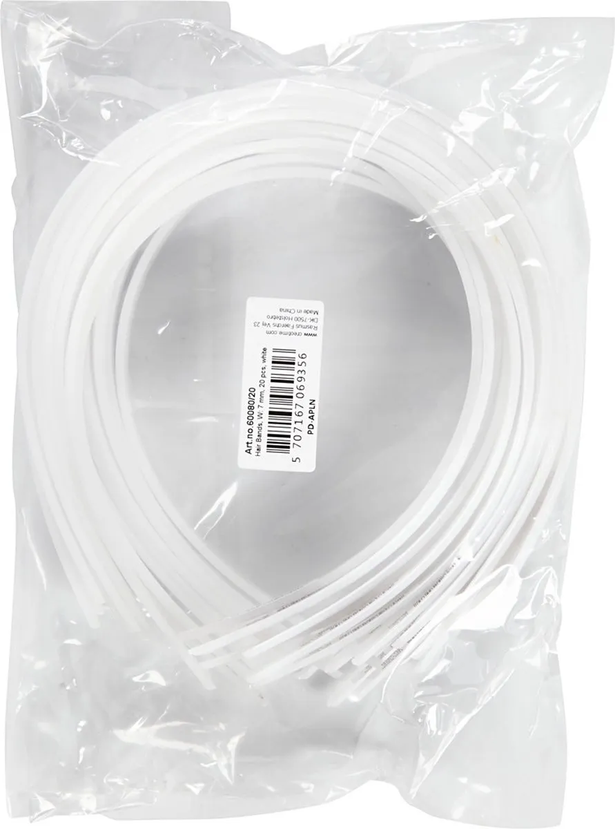 Creativ Company Plastic Haarbanden 8mm - 20 Stuks