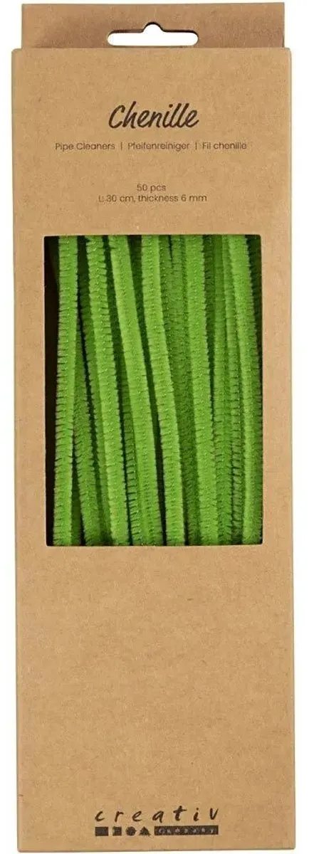 Creativ Company Chenilledraad Lime Groen 6mm - 30cm - 50 Stuks