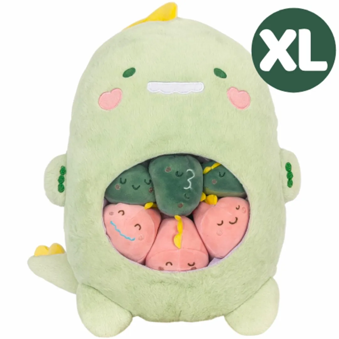 Topknuffels Dinosaurus Pluche XL 50cm + 6 Mini 10cm