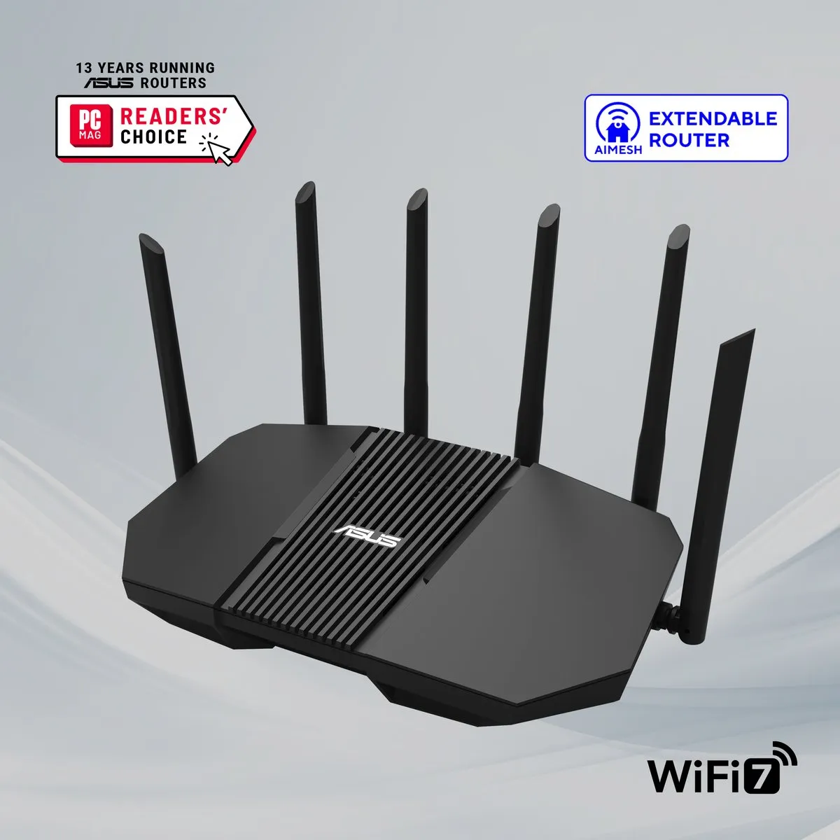 ASUS RT-BE90U BE9400 WiFi 7 Router - Quad 2.5G Poorten - Zwart