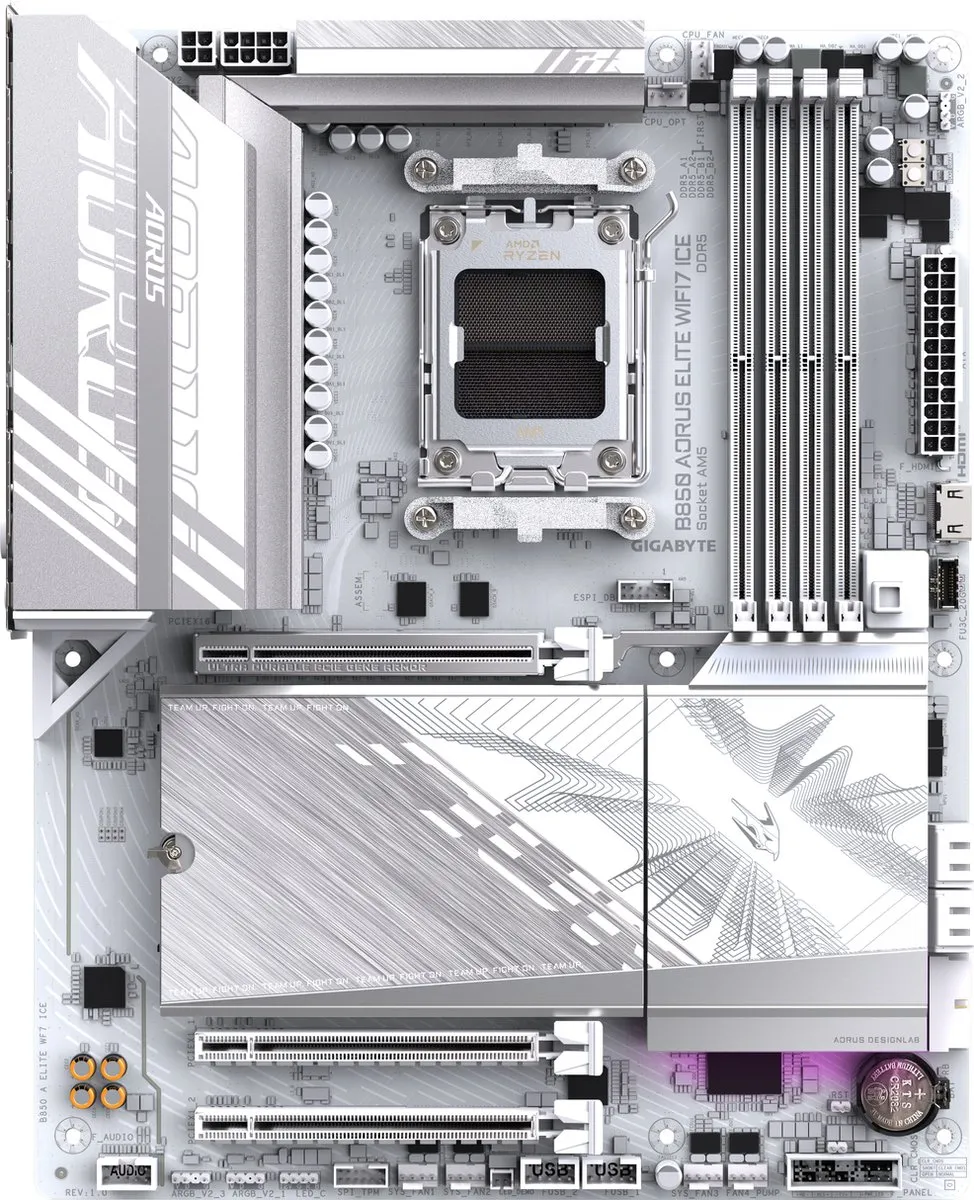 Gigabyte B850 Aorus Elite Wifi7 Ice AM5 - ATX Moederbord - afbeelding 6 van 6