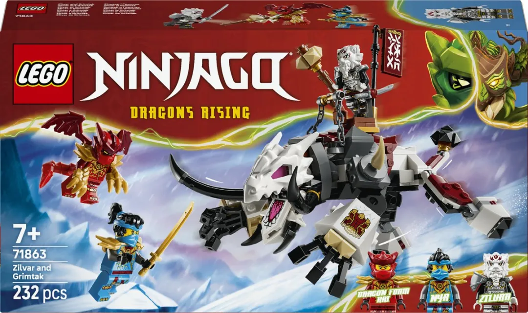 LEGO Ninjago Zilvar en Grimtak Drakenbeest 71863 - 232 Stukken