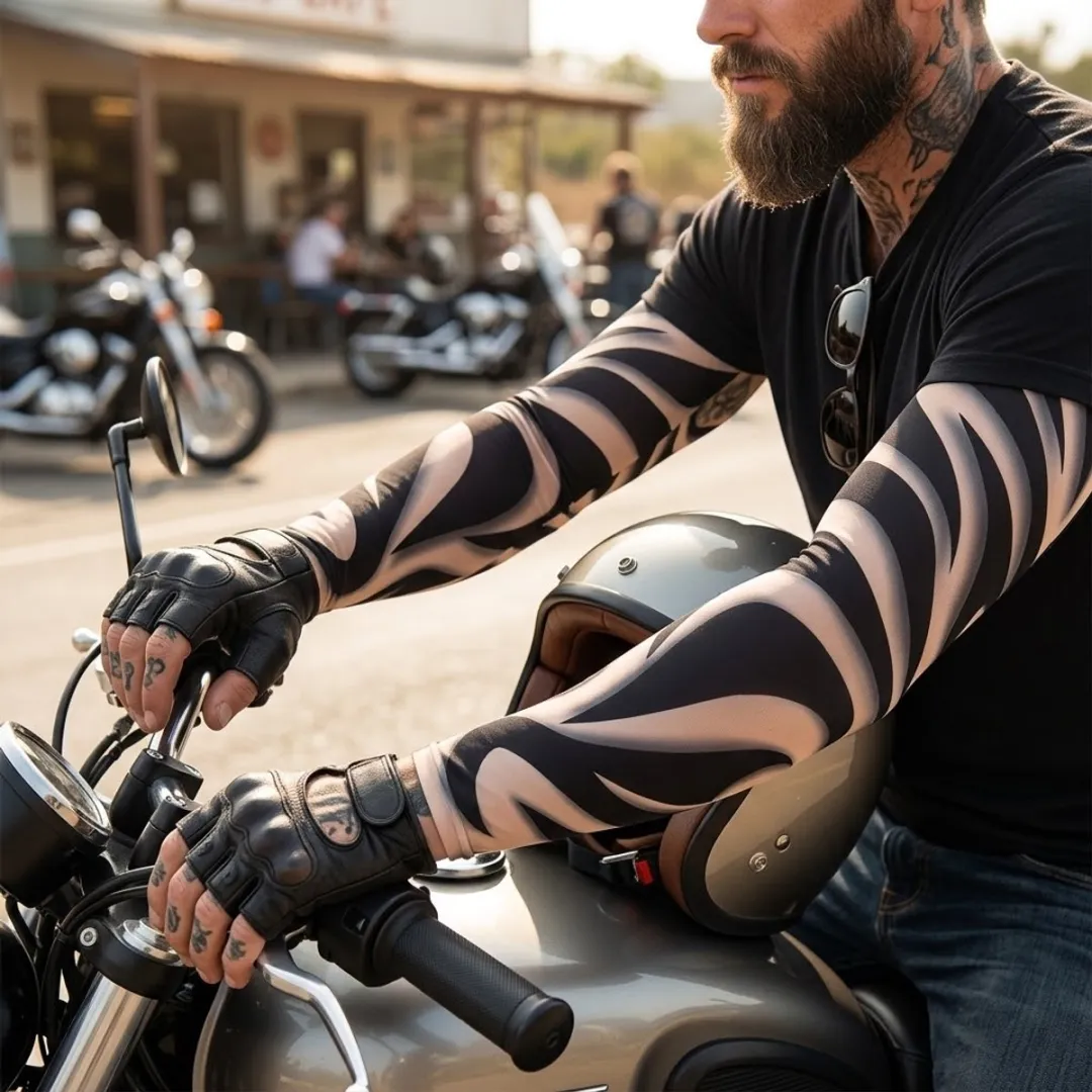 NuveX Tattoo Mouwen Set 8 Stuks - Beige/Zwart