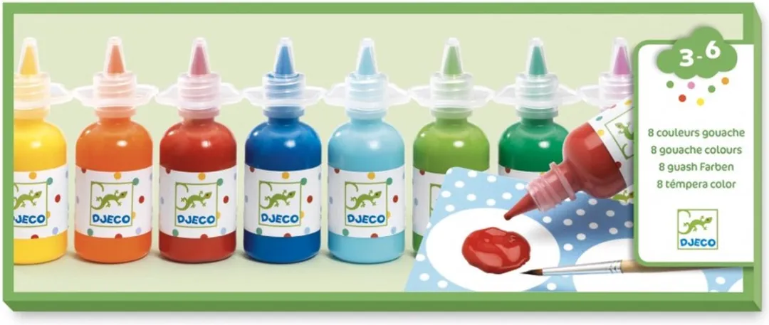 Djeco Les Couleurs Verfset - 6 Kleuren 250ml