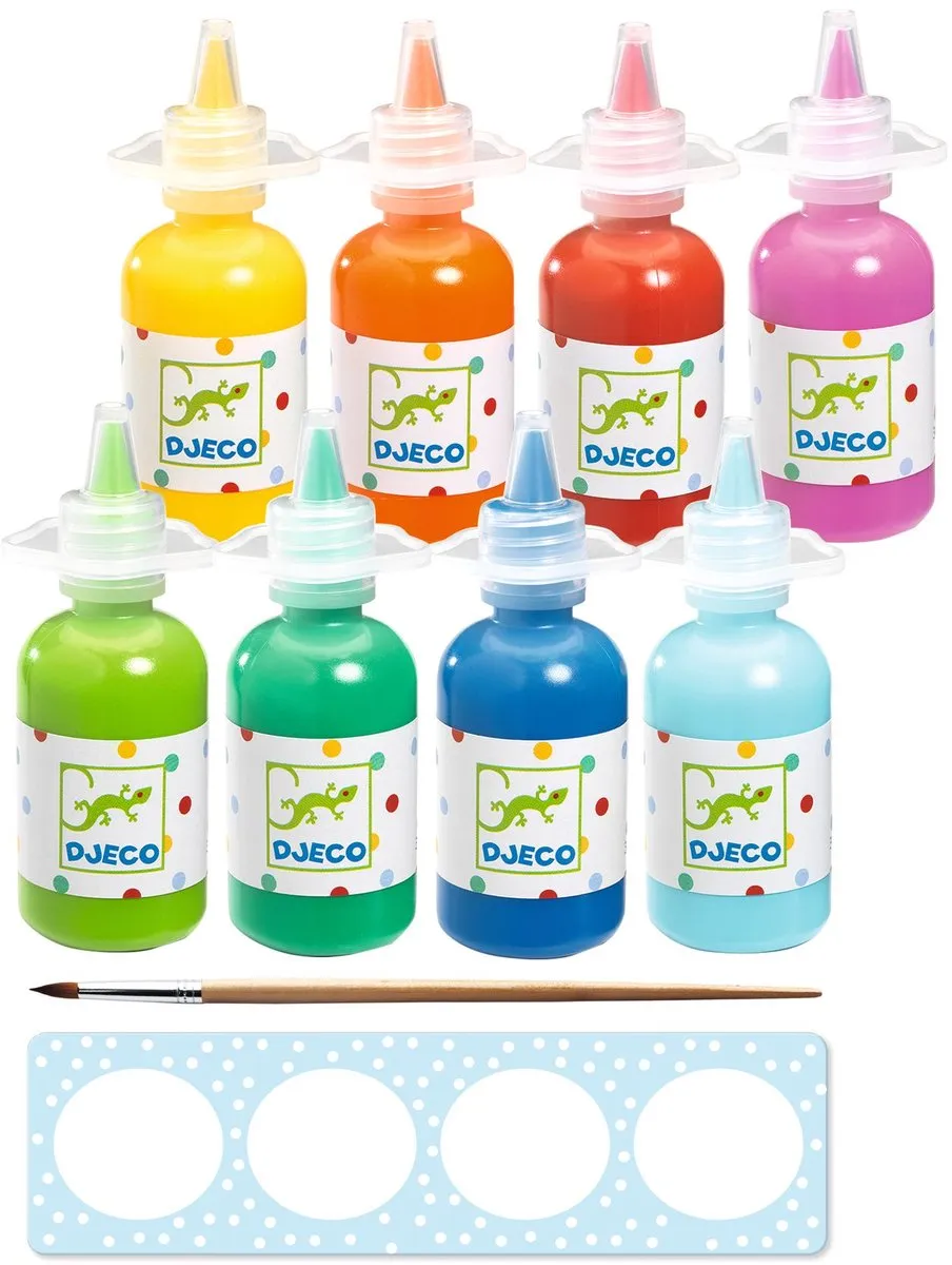 Djeco Les Couleurs Verfset - 6 Kleuren 250ml