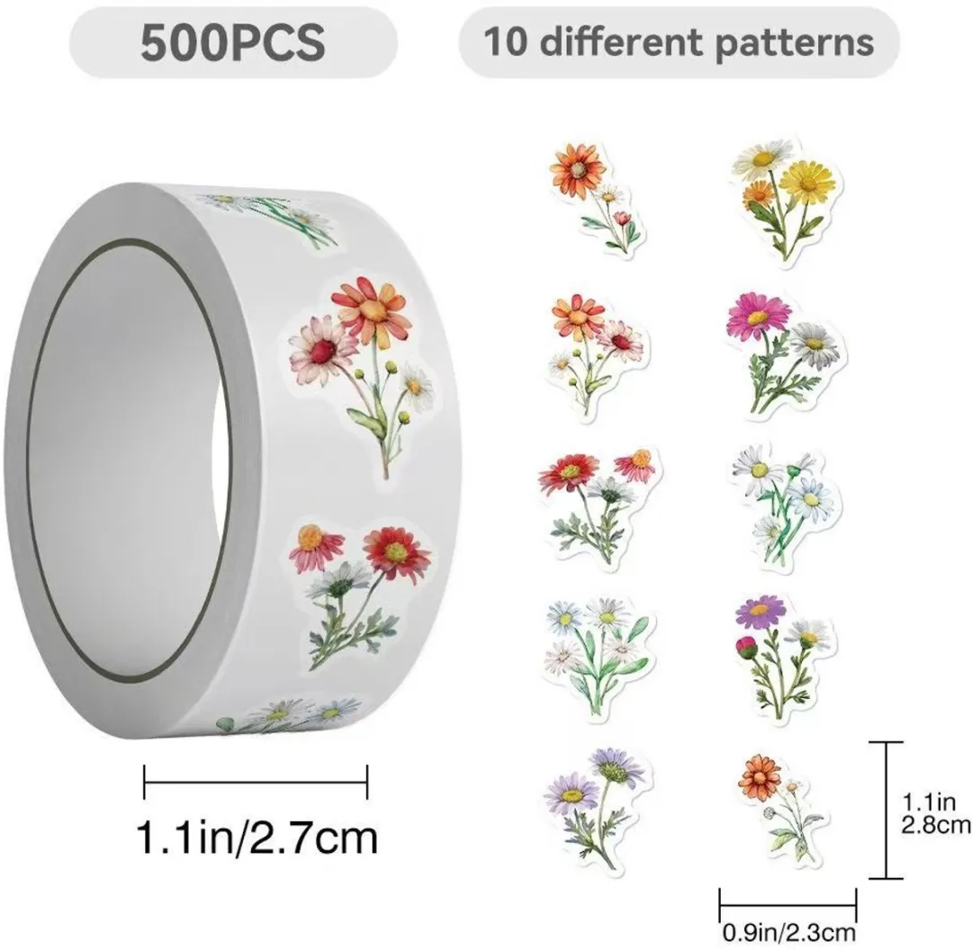 RedParrot Bloemen Stickers Rol