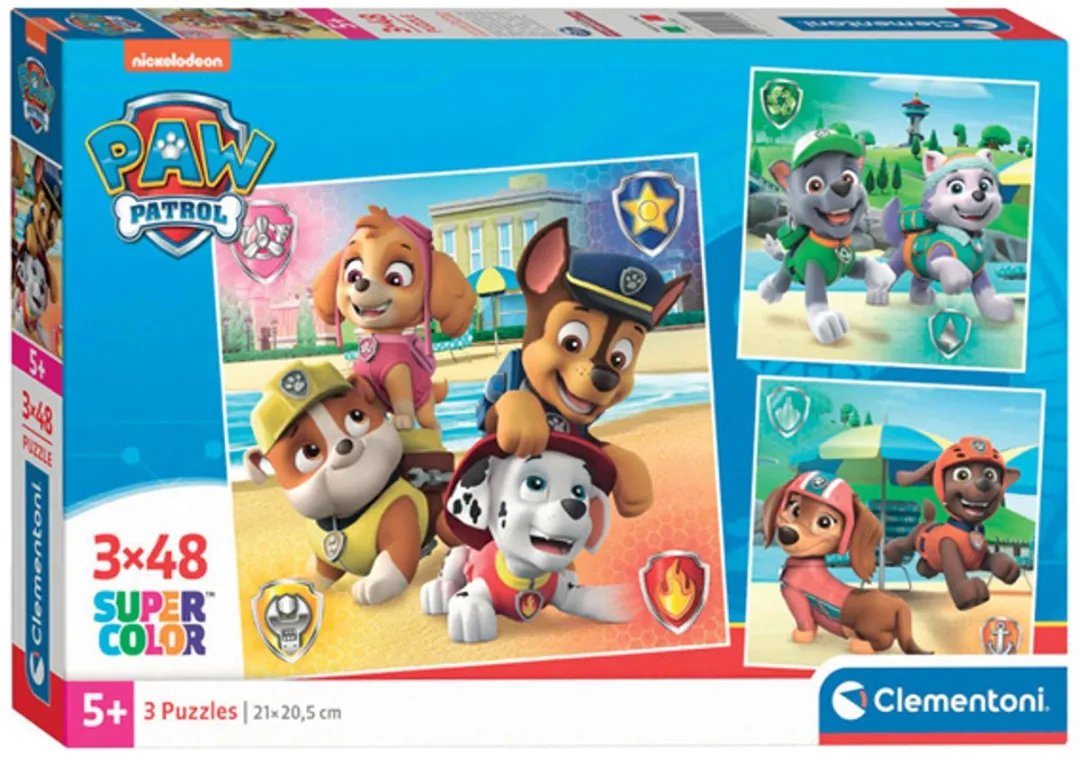 Clementoni Paw Patrol Puzzels 144 Stuks - 3x48 Stuks 21x20,5cm