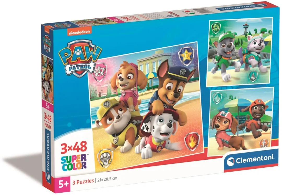 Clementoni Paw Patrol Puzzels 144 Stuks - 3x48 Stuks 21x20,5cm