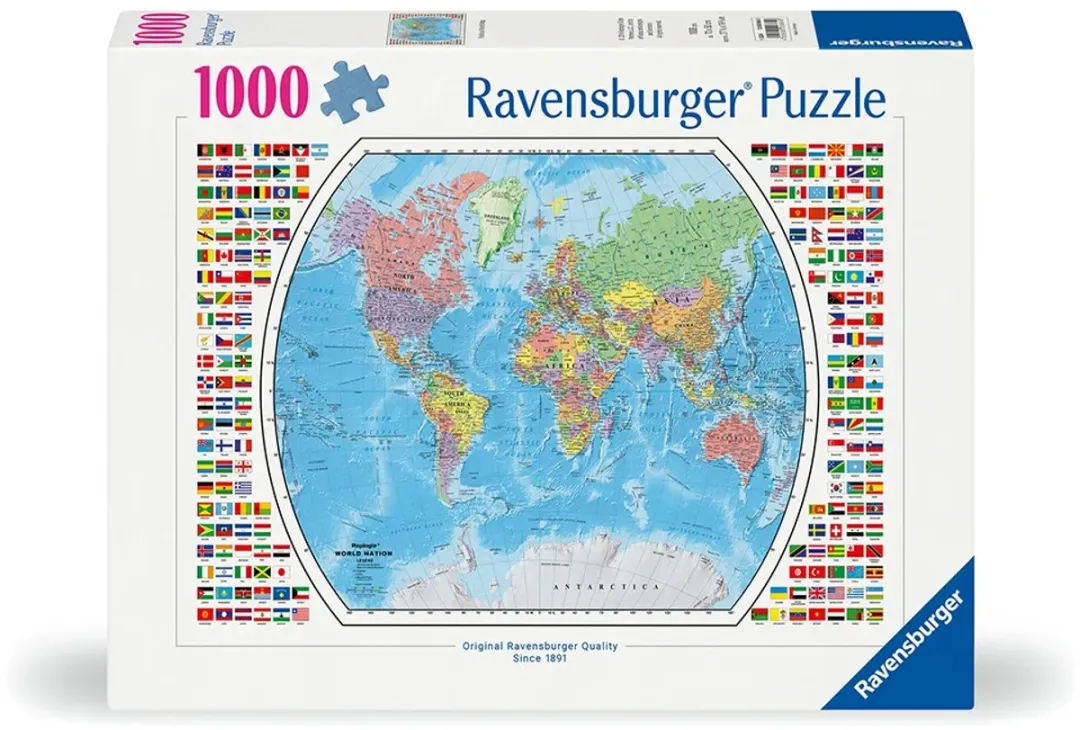 Ravensburger Politieke Wereldkaart Puzzel 1000 Stuks
