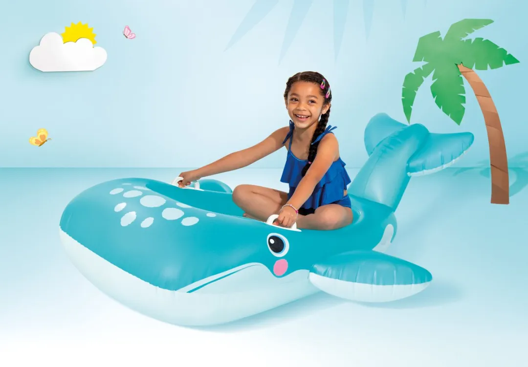 Intex Blauwe Walvis Ride-on 168x140cm - 40cm