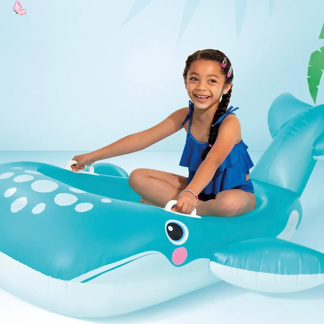 Intex Blauwe Walvis Ride-on 168x140cm - 40cm - afbeelding 6 van 6