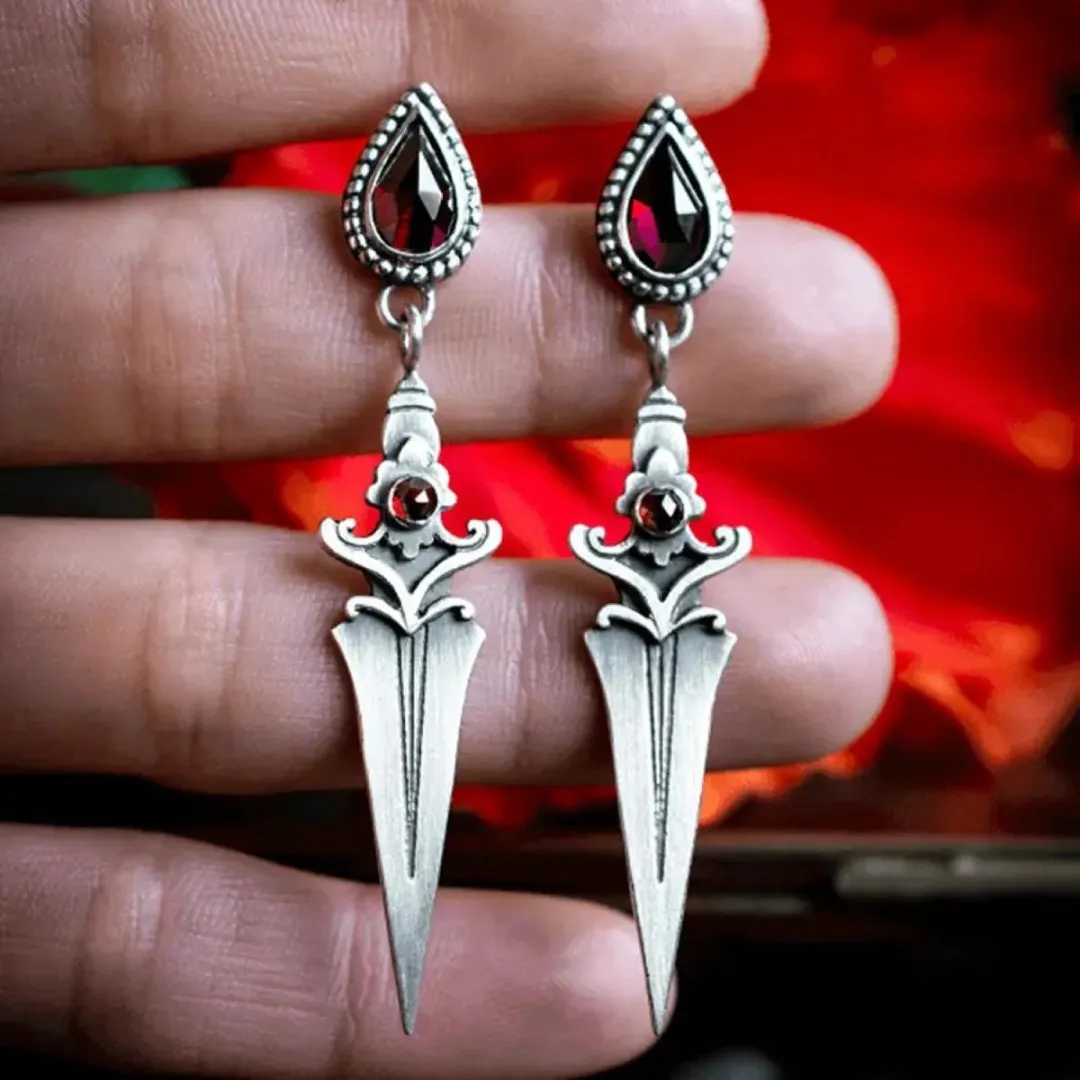 Lapi Toys Gothic Punk Dagger Oorbellen - Zilver