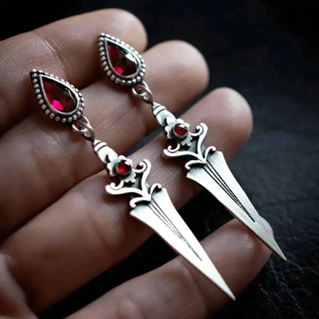 Lapi Toys Gothic Punk Dagger Oorbellen - Zilver