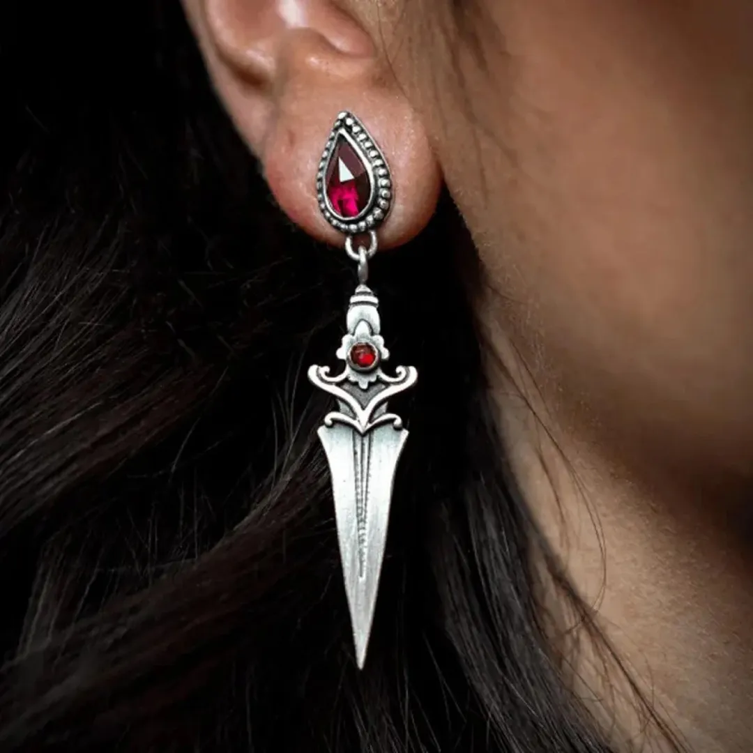 Lapi Toys Gothic Punk Dagger Oorbellen - Zilver