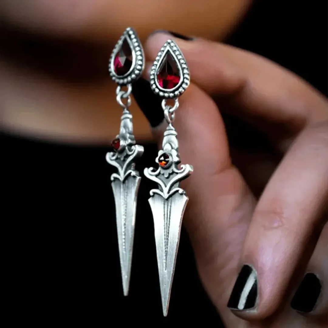 Lapi Toys Gothic Punk Dagger Oorbellen - Zilver