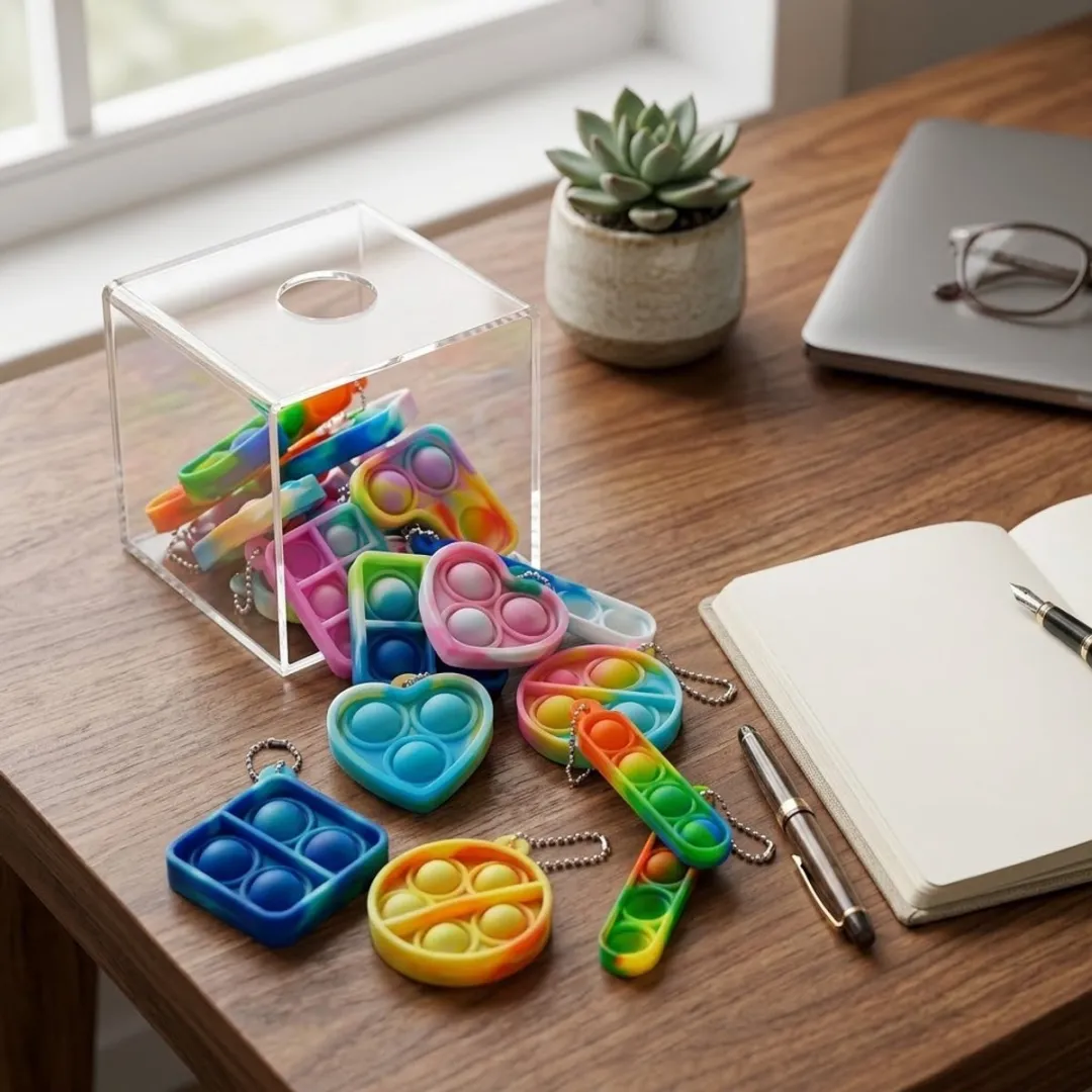 NUVEX Pop It Fidget Toy Set 24 Stuks - Silicone Kleurrijk