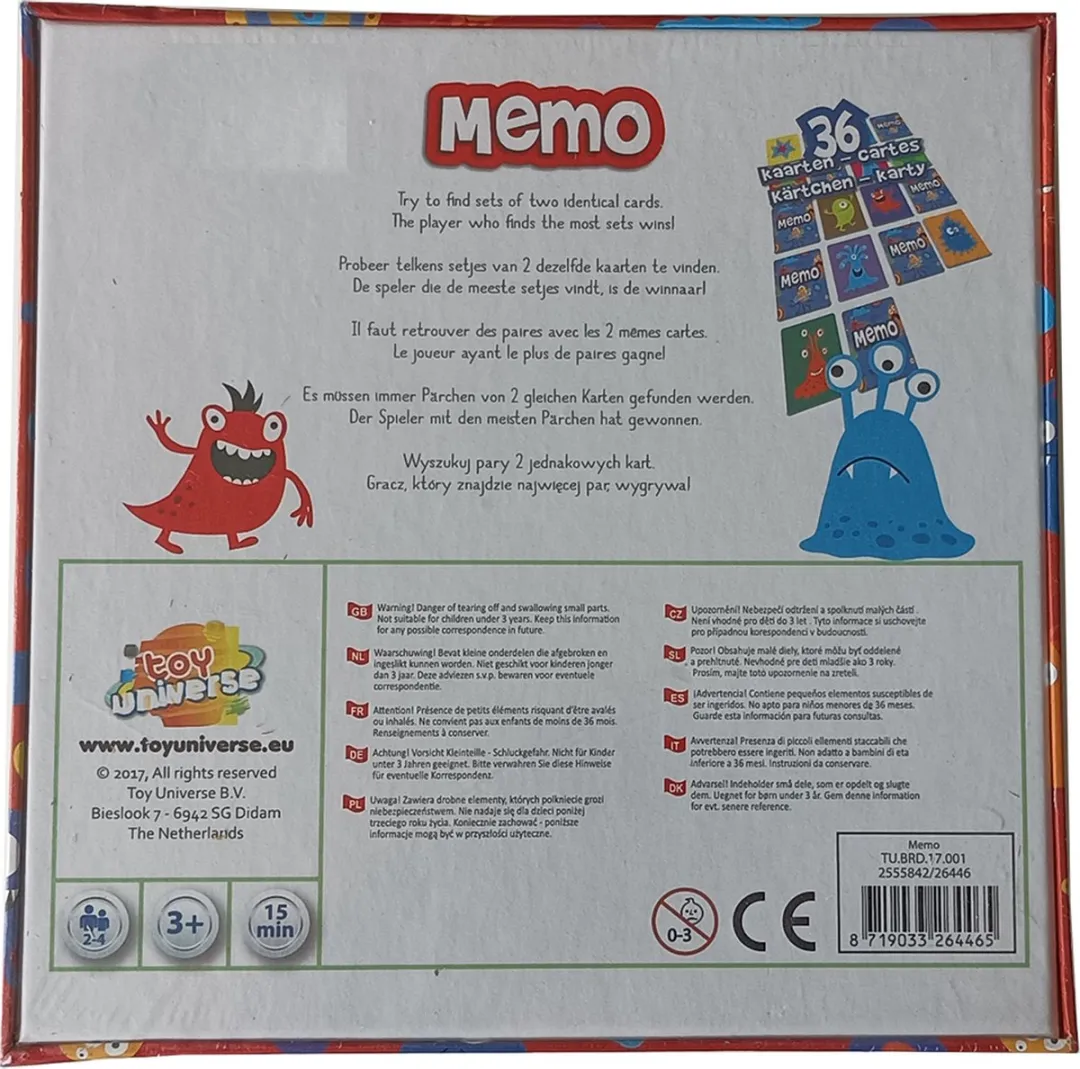 Toy Universe Geheugenspel Monsters - 264465 - Multicolor