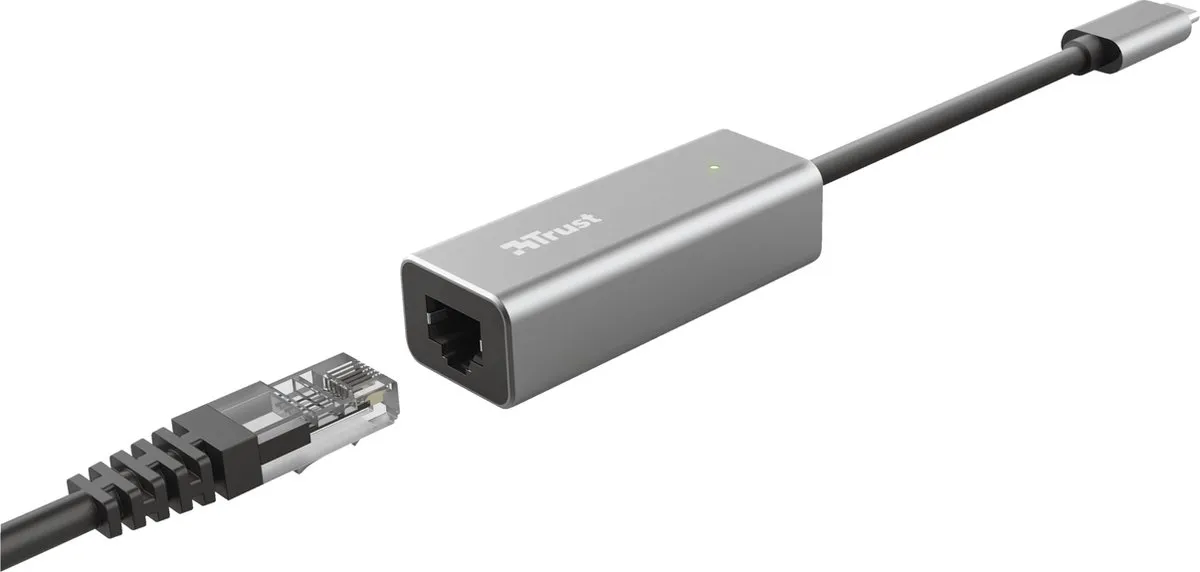 Trust Dalyx USB-C naar Ethernet Adapter 1000 Mbit/s - Grijs