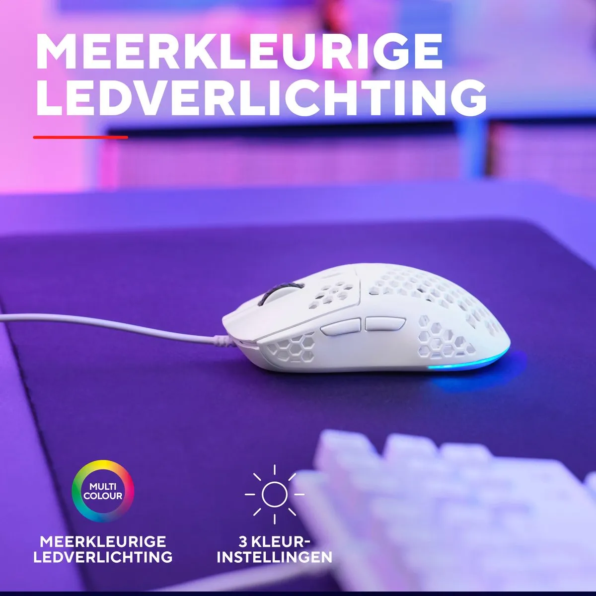 Trust GXT929W Helox Gaming Muis 6400 DPI - Wit