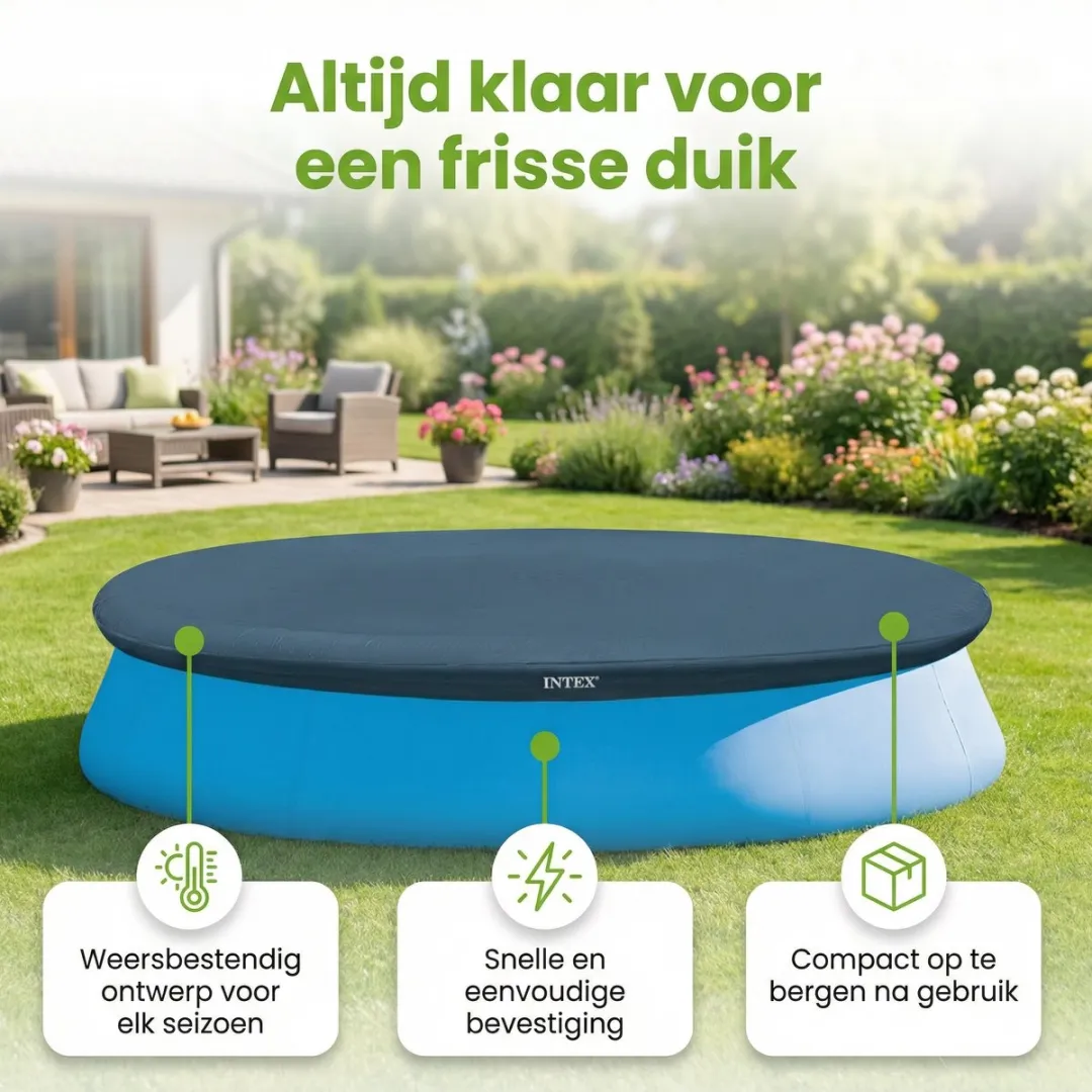 Intex Easy Set Afdekzeil 28026 - Ø396cm Blauw