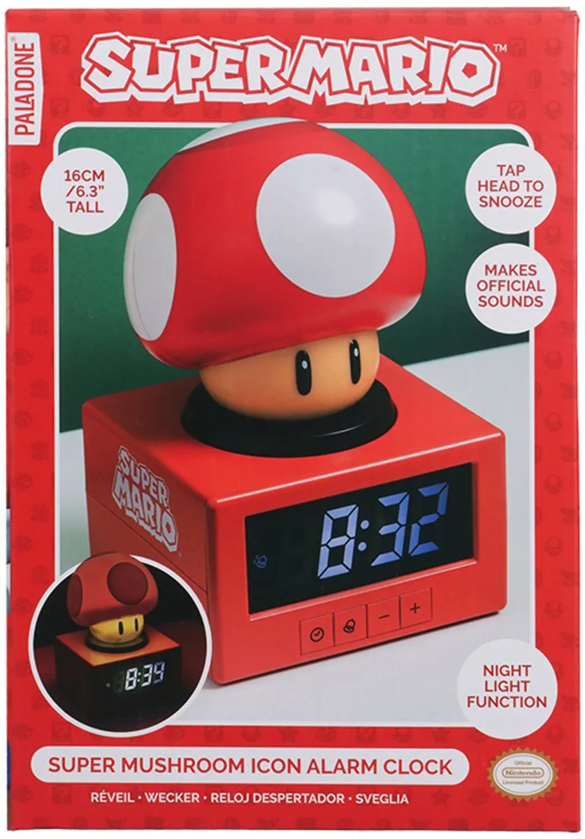 Nintendo Super Mario Super Mushroom Icon Alarm Clock - Digitale Wekker