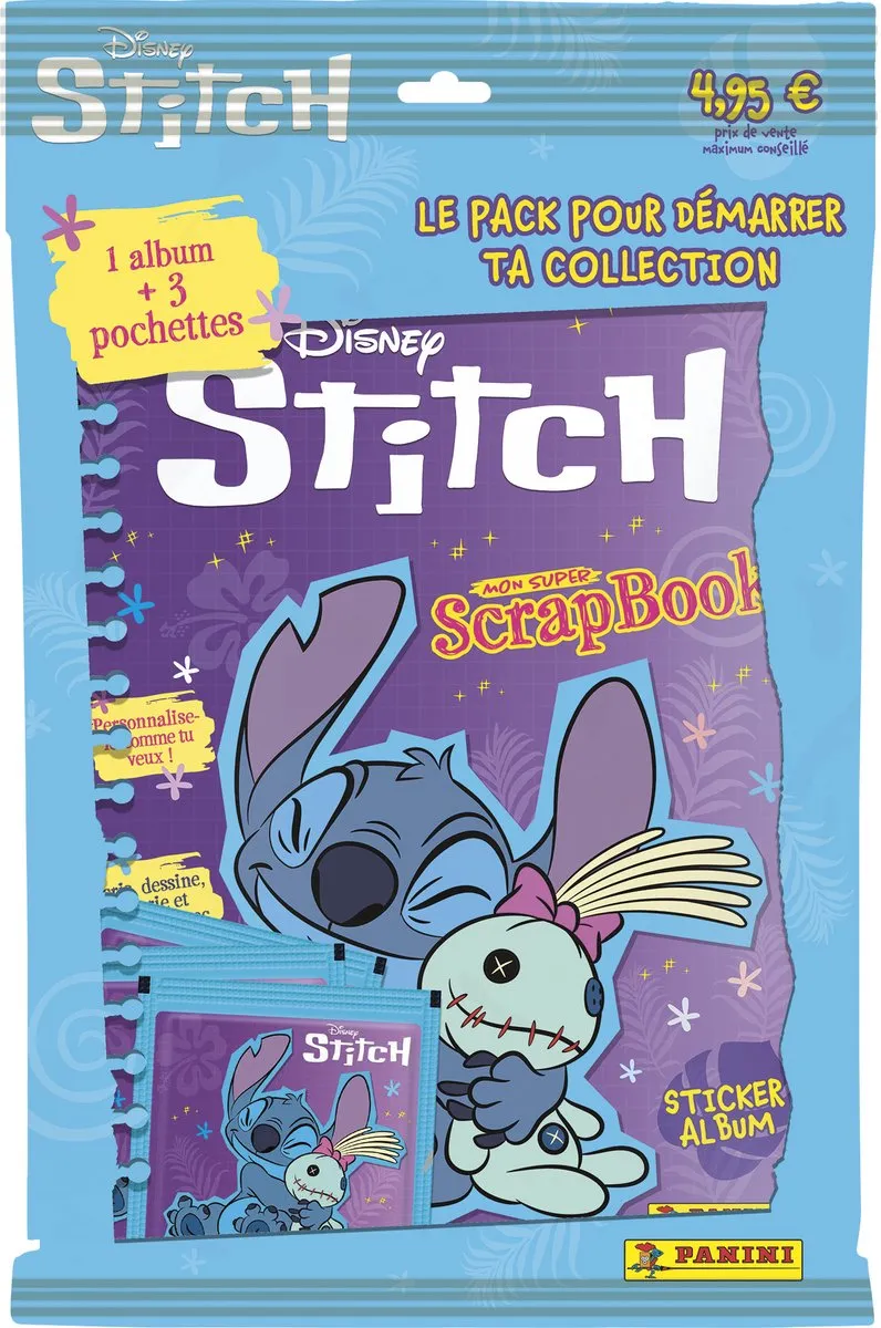 Disney Stitch Panini Starter Pack 1 Album + 3 Stickerpakken