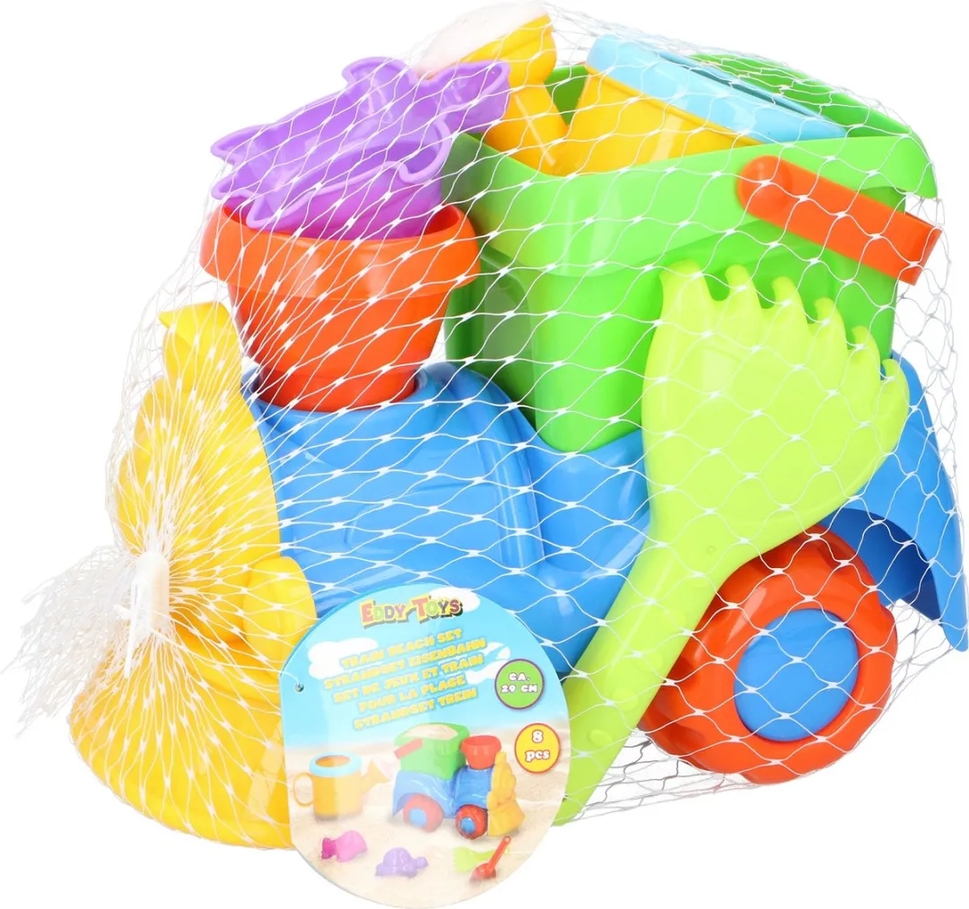 Eddy Toys Strandspeelset Trein 8-delig - Multicolor