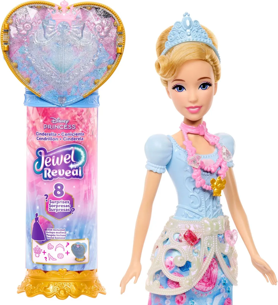 Mattel Disney Prinses Jewel Reveal Assepoester Modepop - JHL50