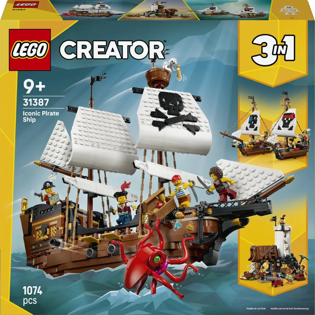 LEGO Creator 3in1 31387 Piratenschip - 1074 Stukken - Meerkleurig