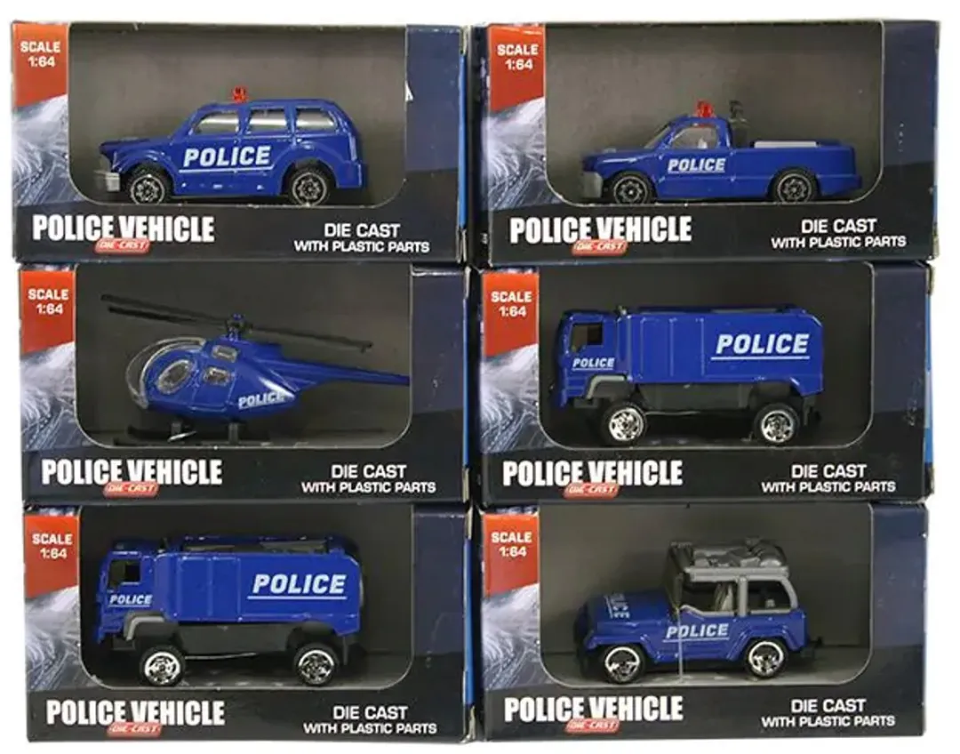Johntoy Politiehelikopter 407-01428 - 9cm - Blauw