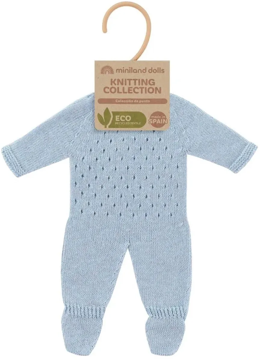 Miniland ML Poppen Pyjama Gebreid Blauw 38cm - 8231604