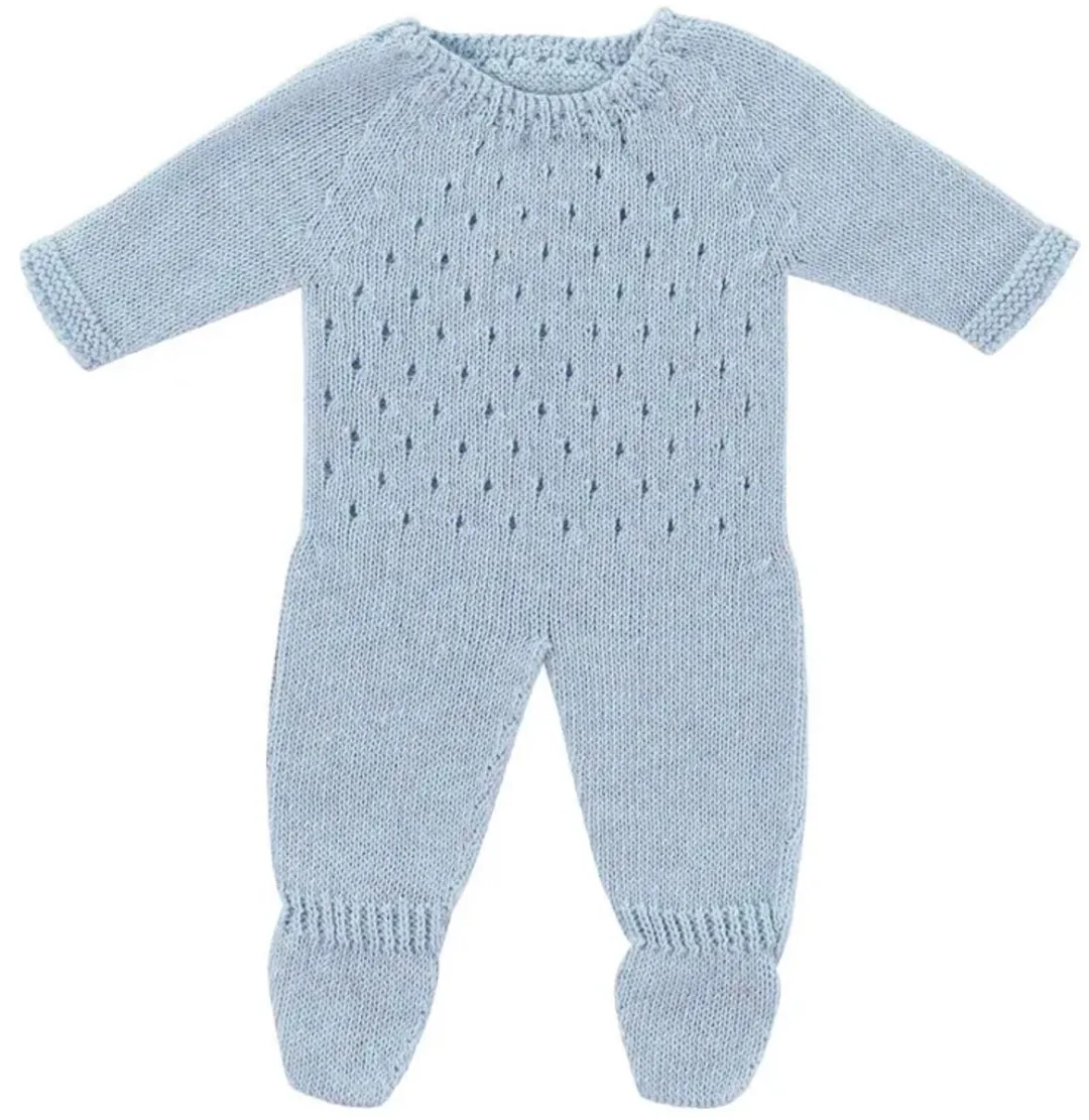 Miniland ML Poppen Pyjama Gebreid Blauw 38cm - 8231604