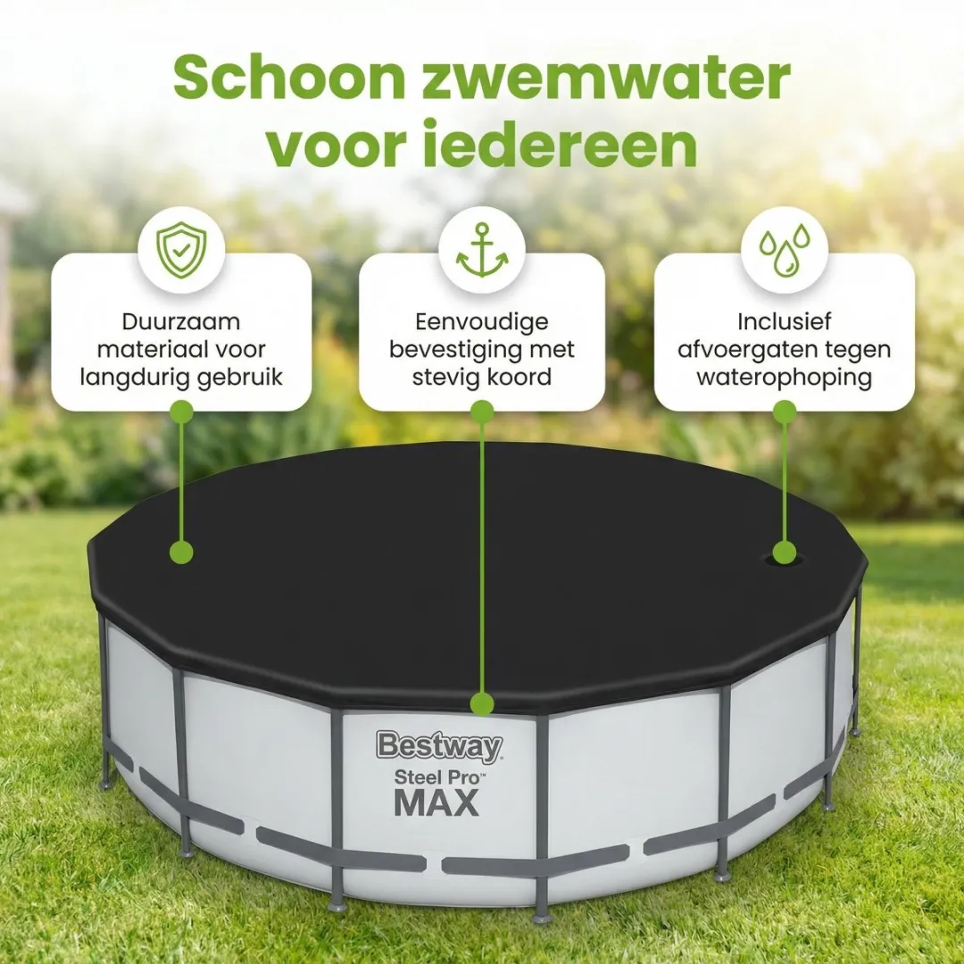 Bestway Afdekzeil Rond 488cm - 58249 - Zwart