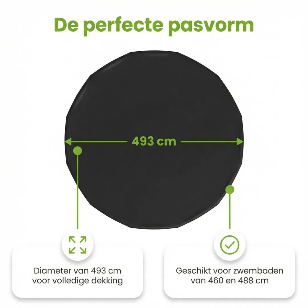 Bestway Afdekzeil Rond 488cm - 58249 - Zwart