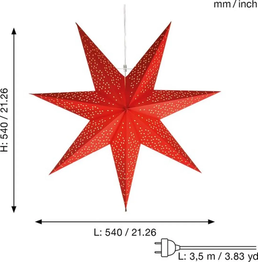 Star Trading Kerstster Dot - 3D Papieren Ster Ø54cm - Zilver