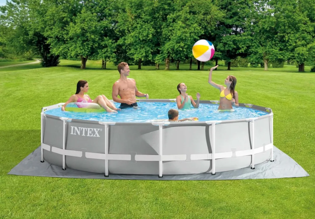 Intex Prism Frame COMFORT Zwembadset 457cm - 14.614L - Grijs