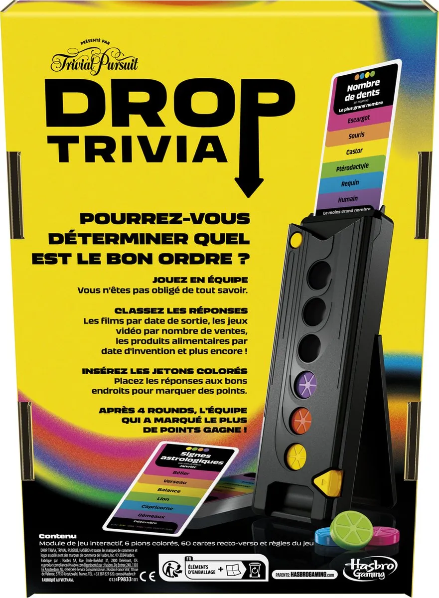 Hasbro Gaming Drop Trivia Bordspel - 2-6 Spelers